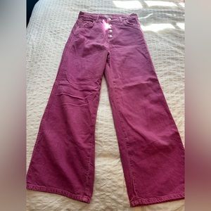 Pink kids Zara wide leg jeans